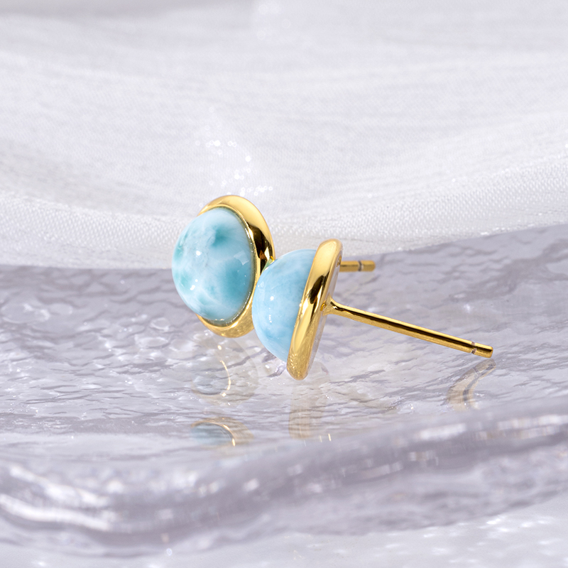 Petite Larimar Stud Earrings: Simple Chic
