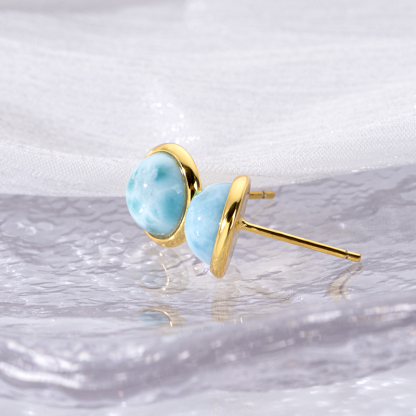 Petite Larimar Stud Earrings: Simple Chic