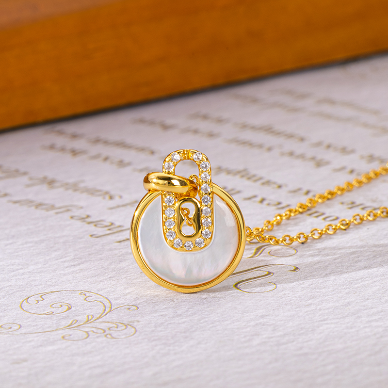 18K Gold Plated Solitaire Diamond Necklace - Adjustable Slider Design