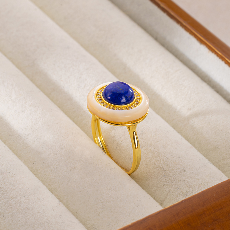 Lapis Lazuli Round Ring - Natural Luxury Jewelry
