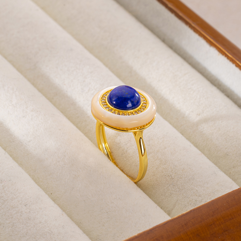 Lapis Lazuli Round Ring - Natural Luxury Jewelry