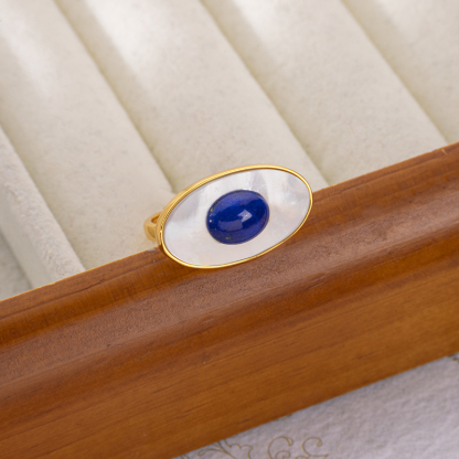 Evil Eye Lapis Lazuli Ring - Unique Instagram Jewelry