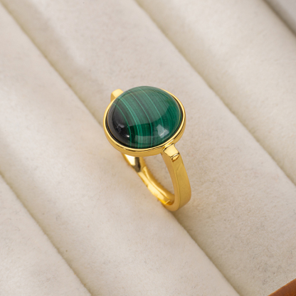 Adjustable Lapis Lazuli Ring - Vintage Minimalist Style