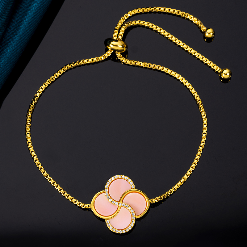 Natural Queen Conch Fashion Four Leaf Clover Bracelet