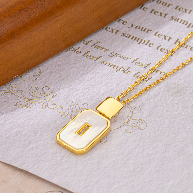 Korean Style Perfume Bottle Pendant: Square MOP Collar Necklace