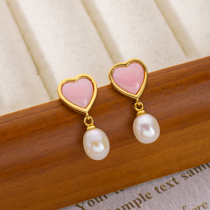 Dainty Heart Earrings: Queen Conch, Birthday Gift for Her 