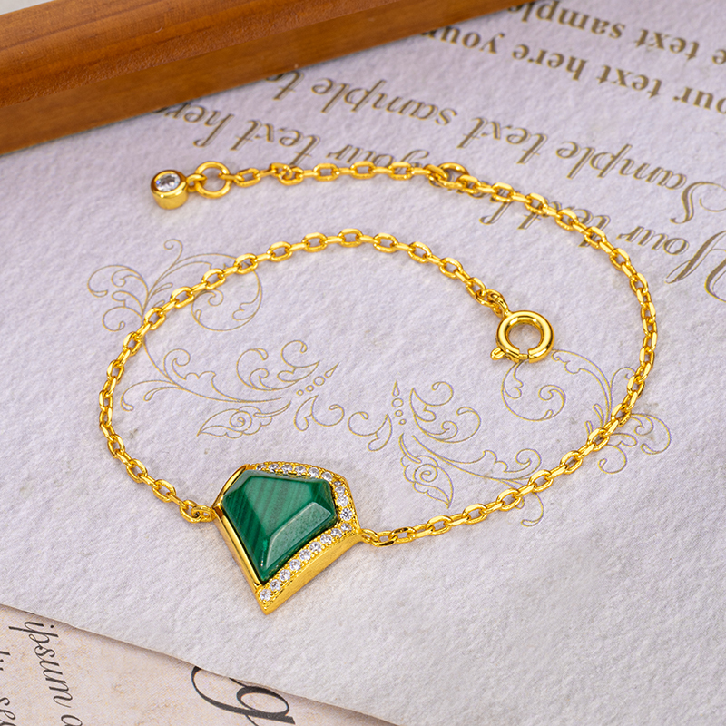 Natural Malachite Triangle Bracelet | Exquisite Fresh Elegant