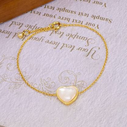 Luminous MOP Heart Bracelet | 3D Girly Exquisite Design 