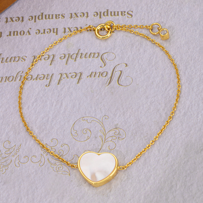 Heart Mother of Pearl Bracelet | Iridescent Girly & Fashionable