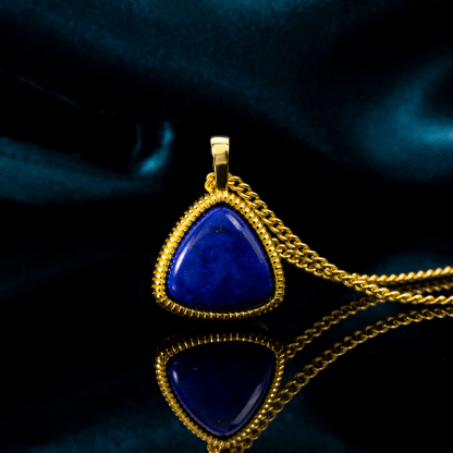 Modern Lapis Lazuli Triangle Pendant Minimalist