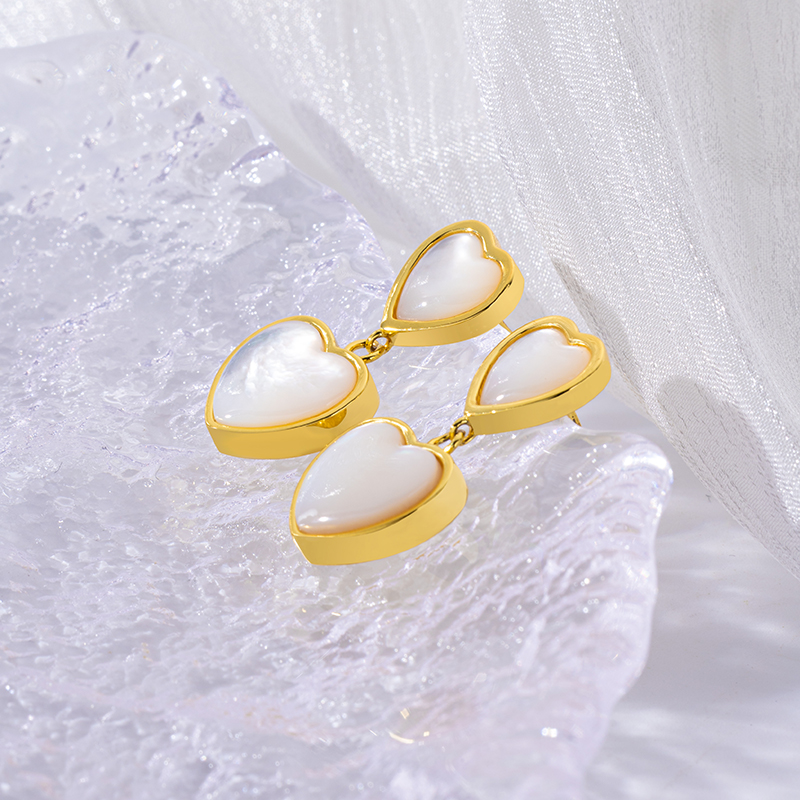 Youthful Glistening MOP Hearts - Vacation Dangle Earrings