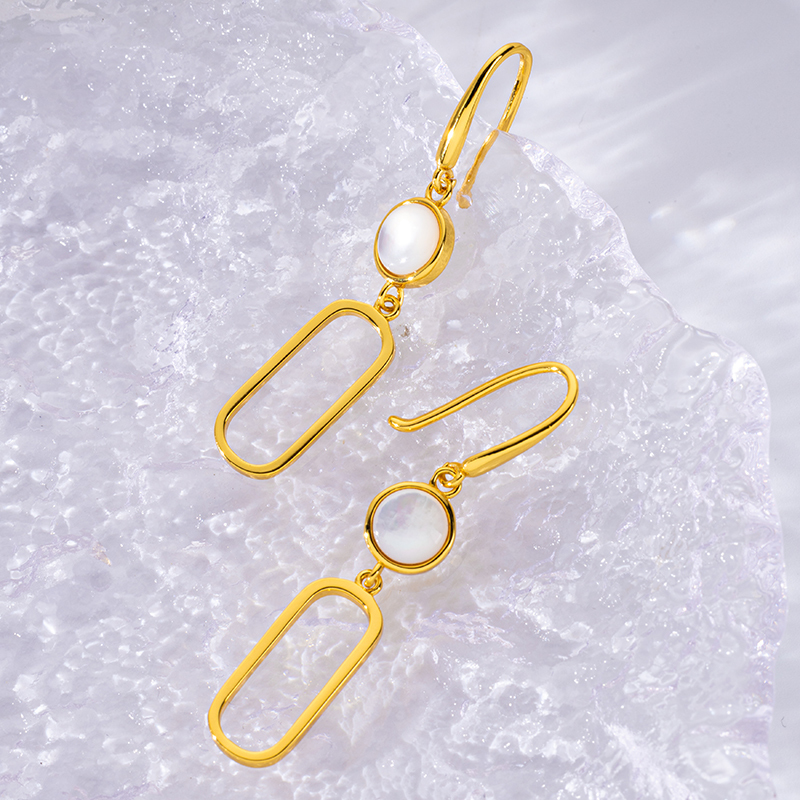 French Minimalist Shell Drops - Deep Sea Elegance