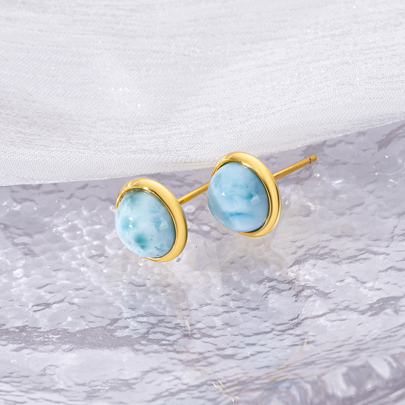 Petite Larimar Stud Earrings: Simple Chic