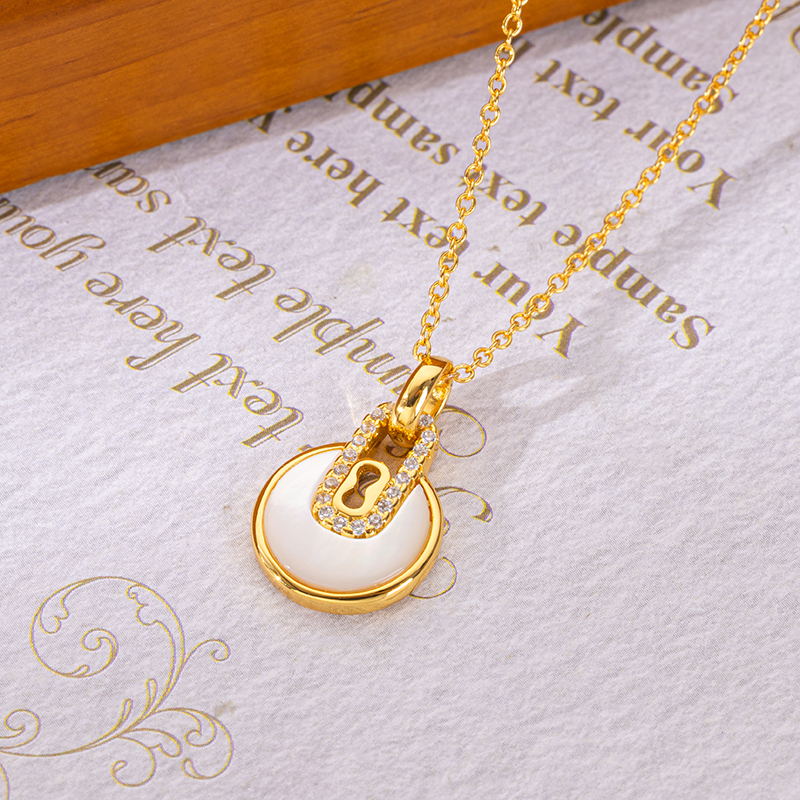 18K Gold Plated Solitaire Diamond Necklace - Adjustable Slider Design