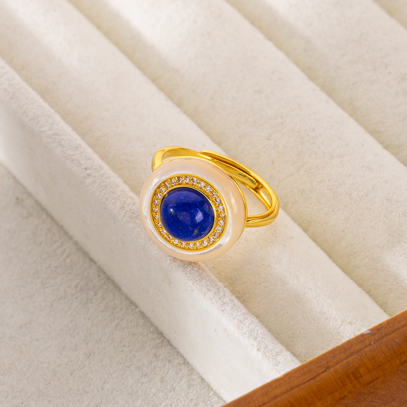 Lapis Lazuli Round Ring - Natural Luxury Jewelry