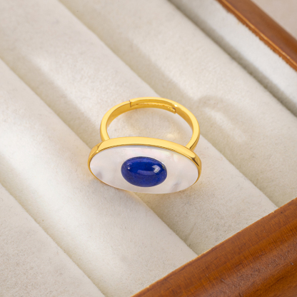 Evil Eye Lapis Lazuli Ring - Unique Instagram Jewelry