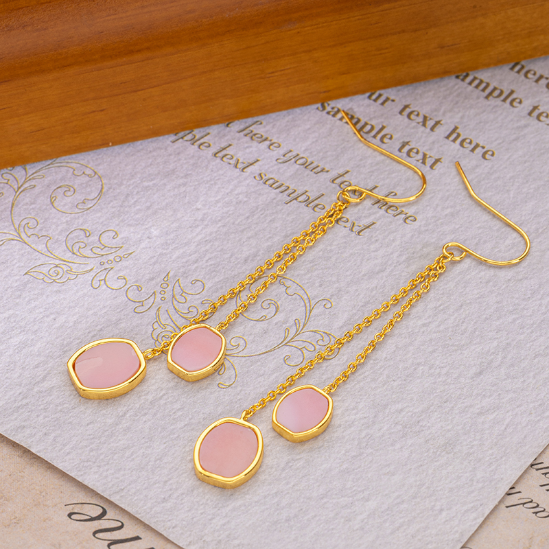 Boho Square Conch Earrings: Natural Shell Tassel Ear Hook