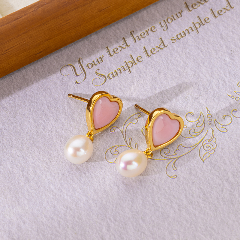 Dainty Heart Earrings: Queen Conch, Birthday Gift for Her 