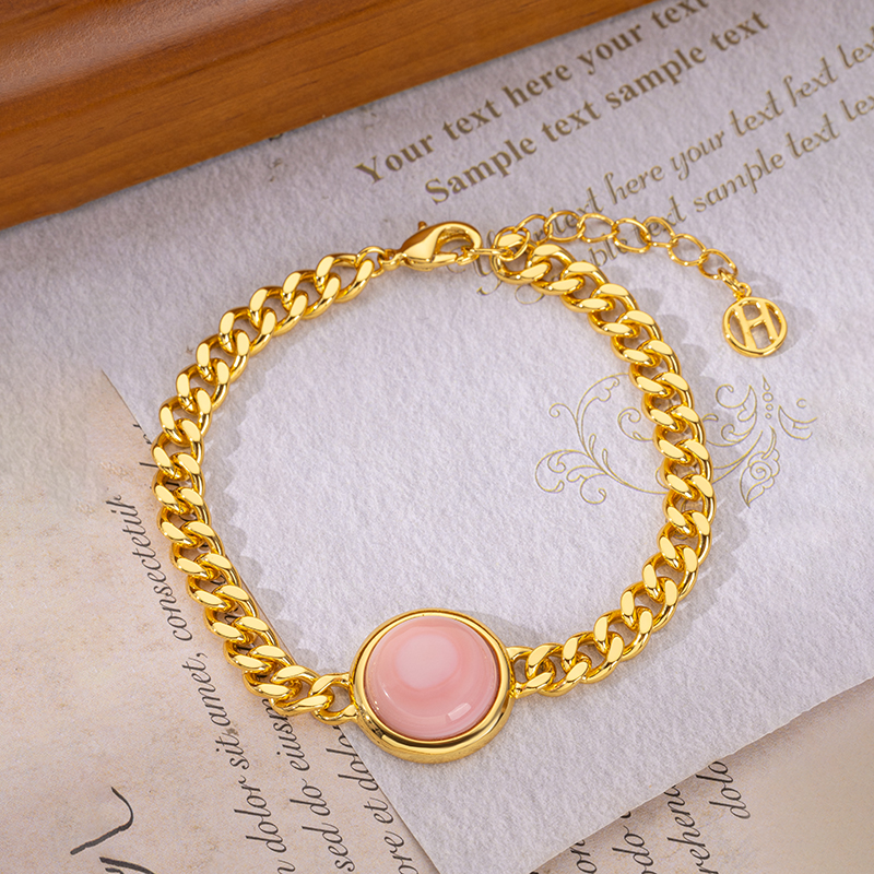 18K Gold Plated Cuban Chain Bracelet | Round Sweet Minimalist 
