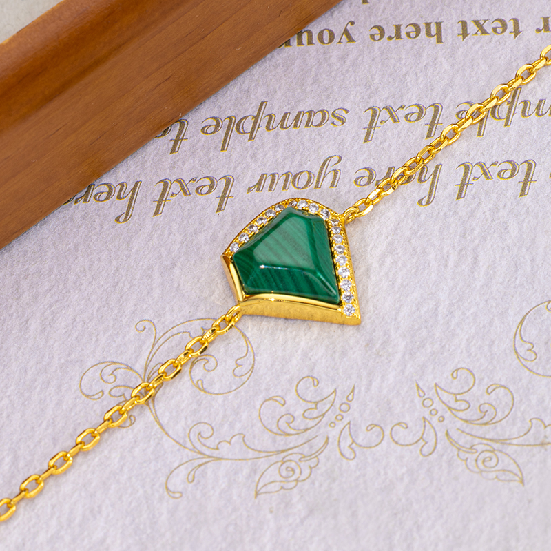 Natural Malachite Triangle Bracelet | Exquisite Fresh Elegant