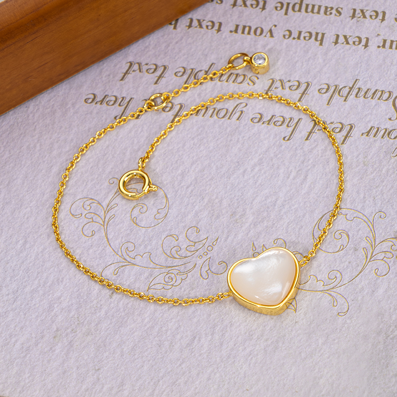 Luminous MOP Heart Bracelet | 3D Girly Exquisite Design 