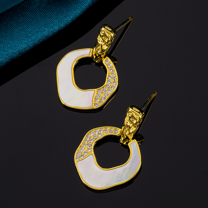 Artistic White Mother of Pearl Studs