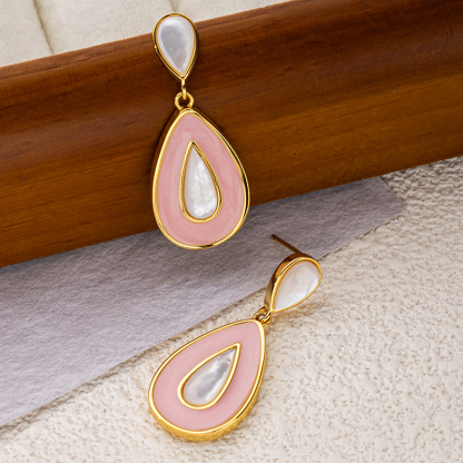 Bestselling Teardrop Earrings - Colorful Resin & White MOP