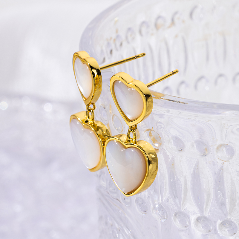 Youthful Glistening MOP Hearts - Vacation Dangle Earrings