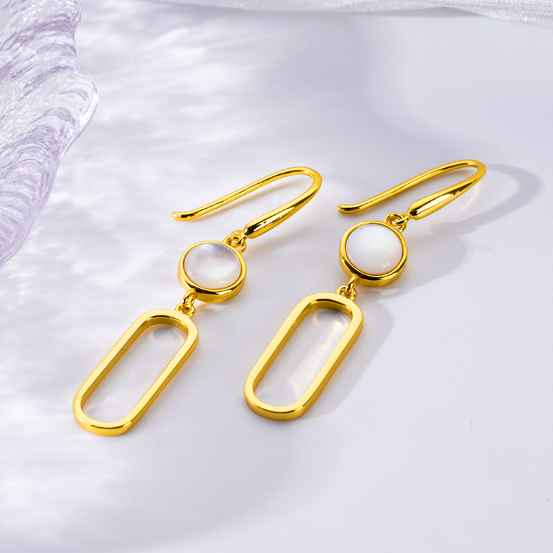 French Minimalist Shell Drops - Deep Sea Elegance