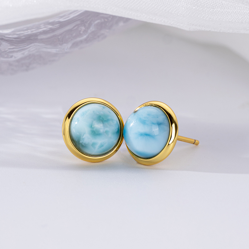 Petite Larimar Stud Earrings: Simple Chic