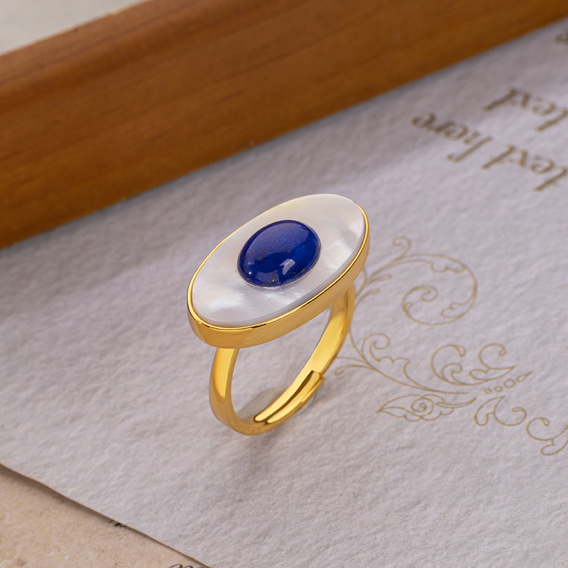 Evil Eye Lapis Lazuli Ring - Unique Instagram Jewelry