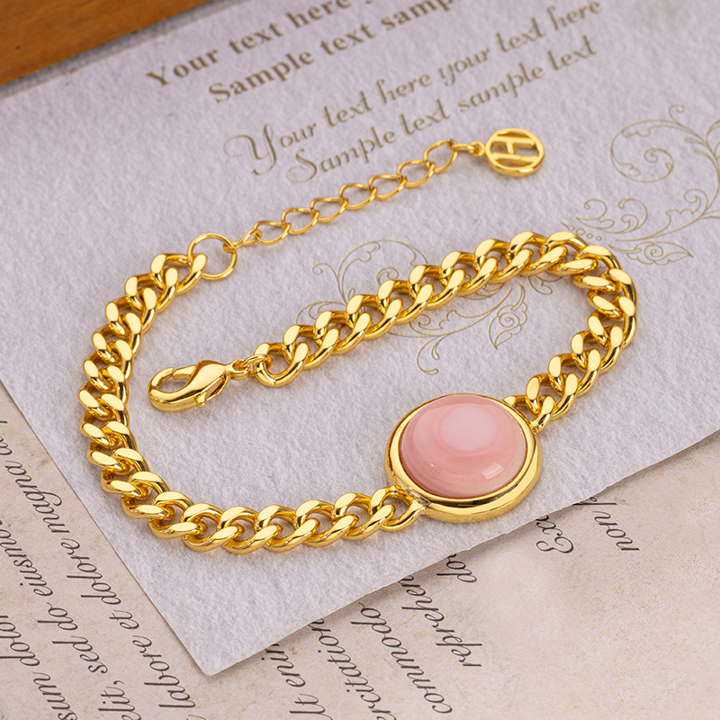 18K Gold Plated Cuban Chain Bracelet | Round Sweet Minimalist 