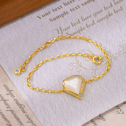Faceted Mother of Pearl Bracelet | Geometric Luxury Women's