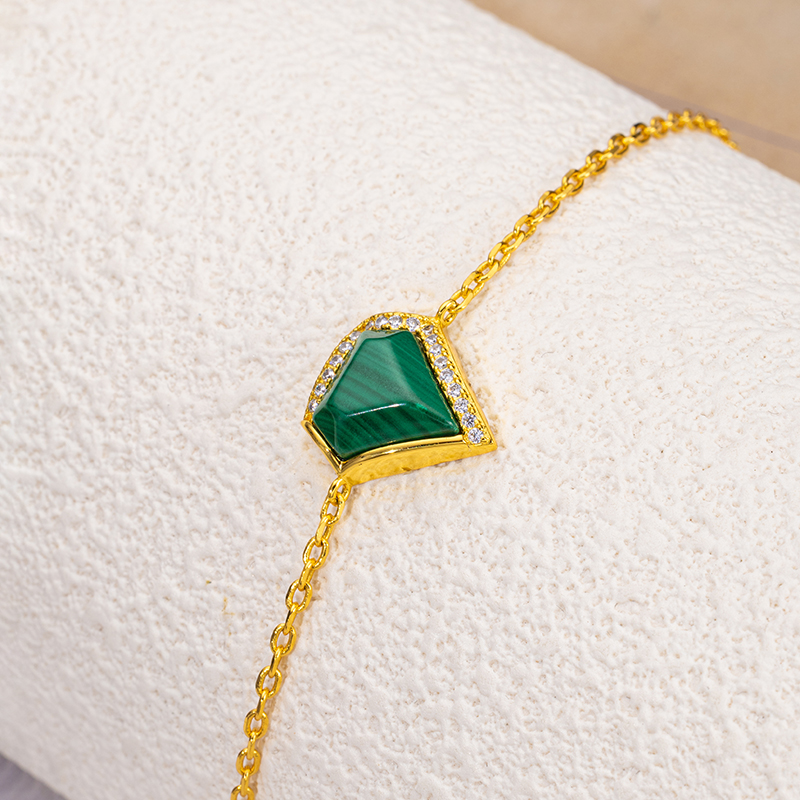 Natural Malachite Triangle Bracelet | Exquisite Fresh Elegant