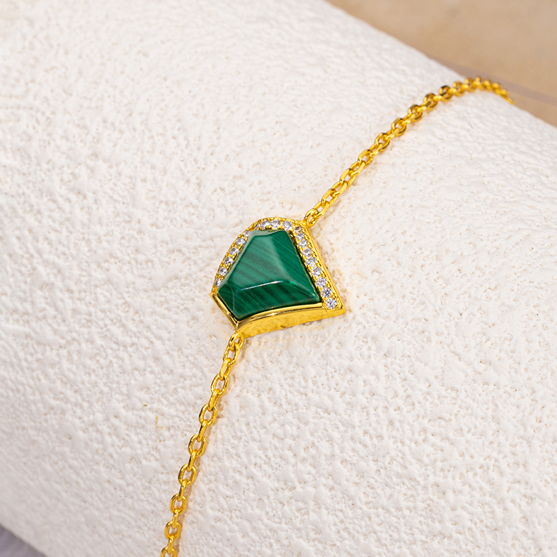 Natural Malachite Triangle Bracelet | Exquisite Fresh Elegant