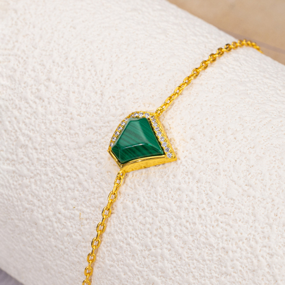 Natural Malachite Triangle Bracelet | Exquisite Fresh Elegant