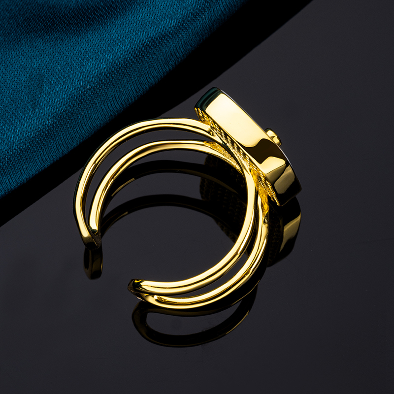 Natural MOP Square Ring Adjustable Unique