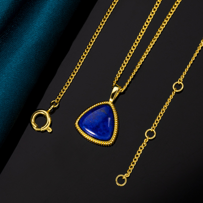Modern Lapis Lazuli Triangle Pendant Minimalist