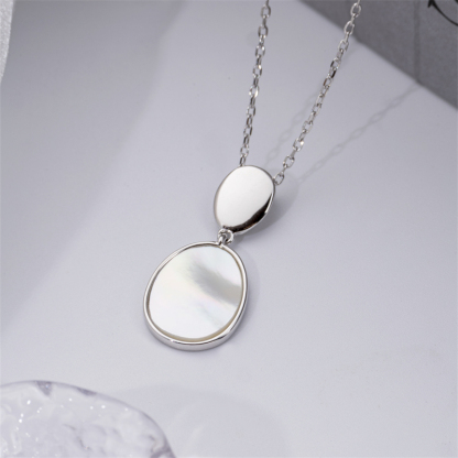 Minimalist Elegant .925 Silver Oval Necklace