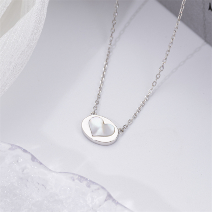Minimalist Luxury: White Shell Heart Pendant for Women