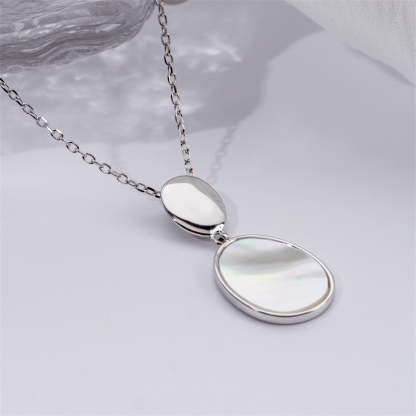 Minimalist Elegant .925 Silver Oval Necklace