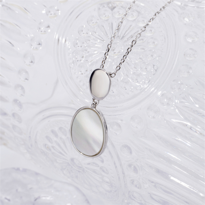 Minimalist Elegant .925 Silver Oval Necklace
