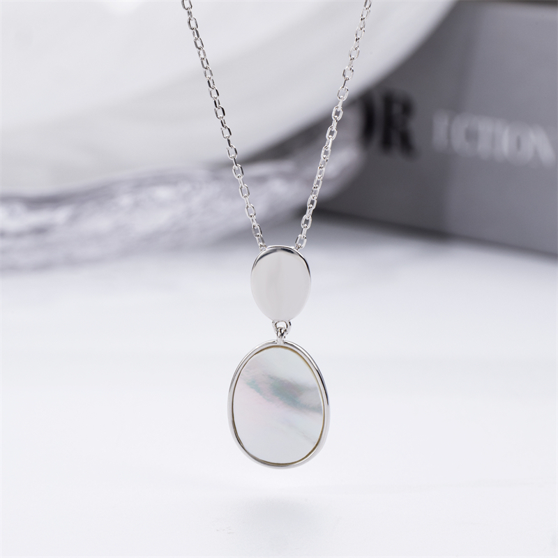 Minimalist Elegant .925 Silver Oval Necklace