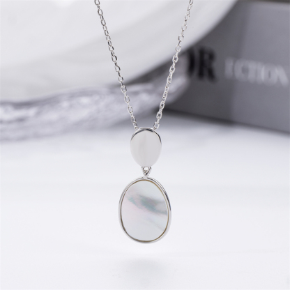 Minimalist Elegant .925 Silver Oval Necklace