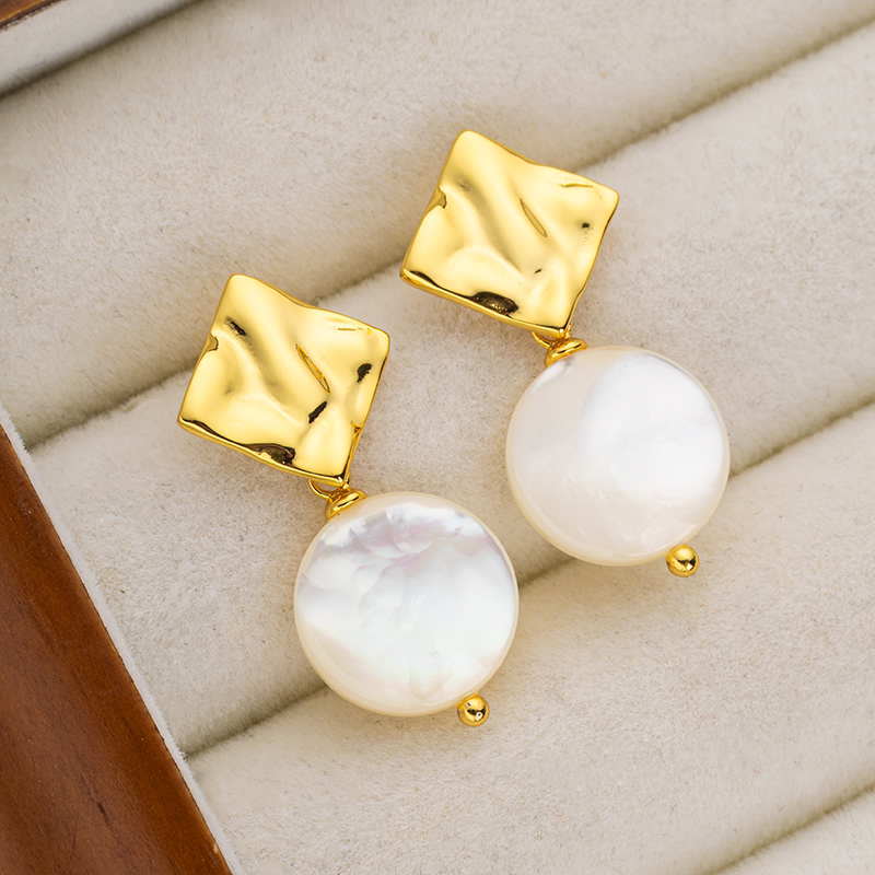 Elegant MOP Drops - 18K Gold Plated Korean Style