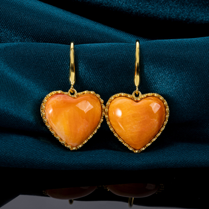 Natural Spiny Oyster Shell Heart Earrings - Timeless Love Symbol Handmade Jewelry, Organic Oceanic Studs for Sensitive Ears with Boho Bridal Versatility