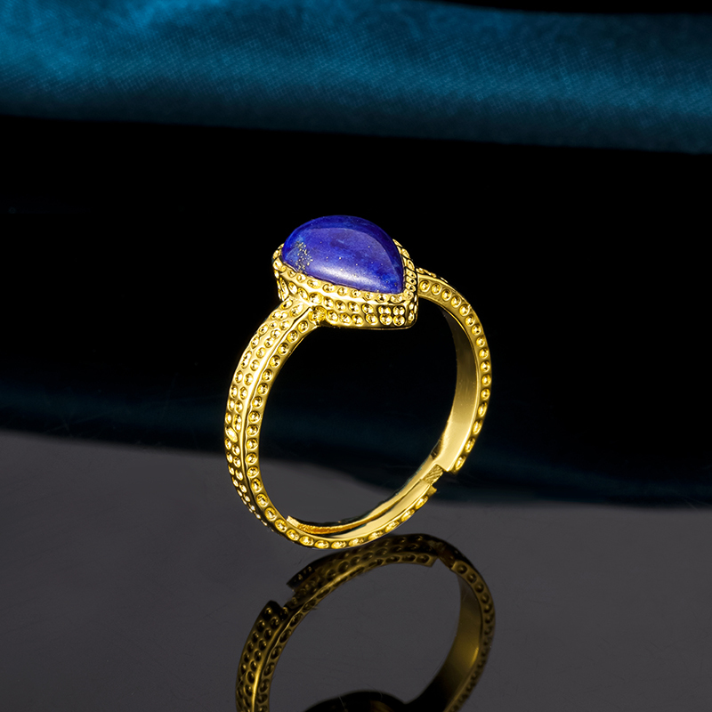 Adjustable Lapis Lazuli Teardrop Ring – A Crown Jewel for the Unconventional