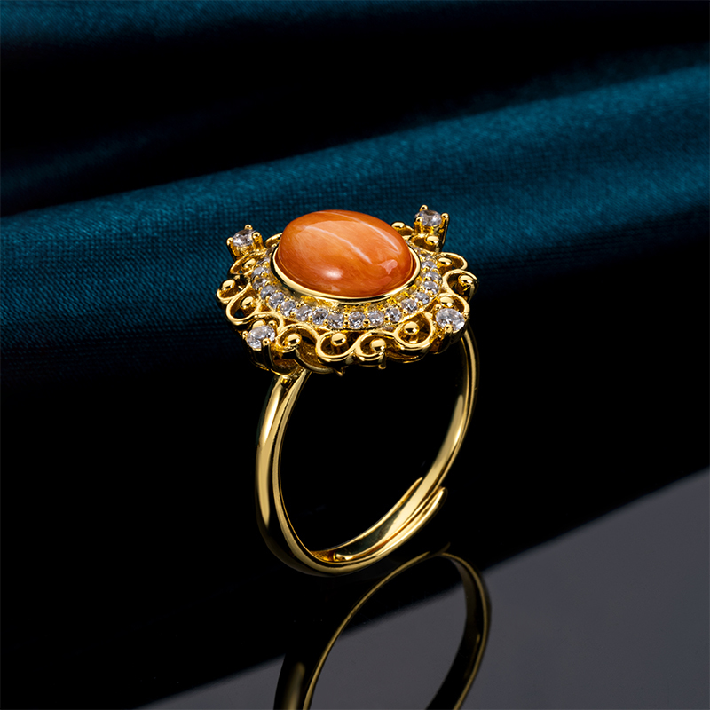 French Vintage Spiny Oyster Ring – Natural Shell Statement Jewelry for Women