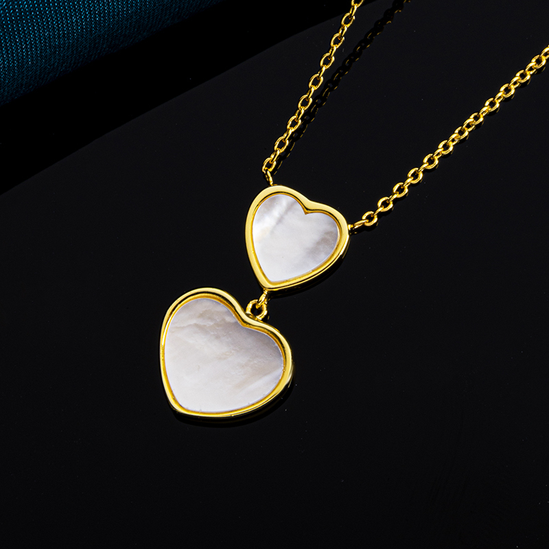 French-Style Romantic Double Heart Necklace