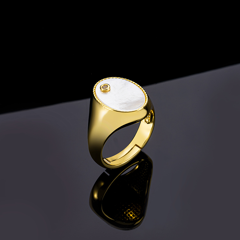 Chic Mother-of-Pearl Adjustable Ring